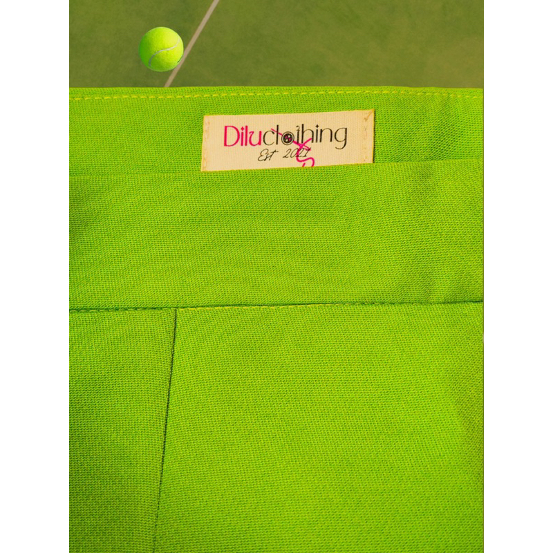 Chân váy chữ a xanh neon