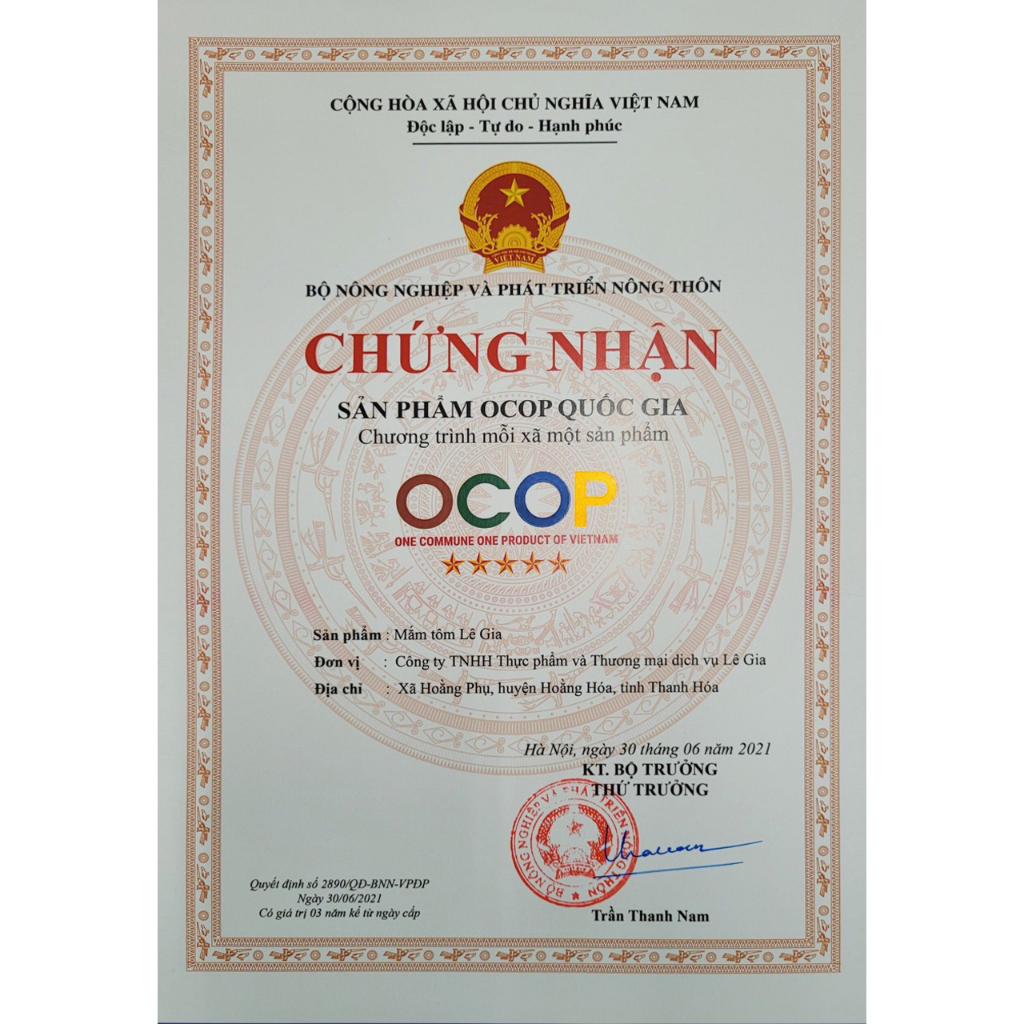 [OCOP 5 sao Quốc Gia] Mắm tôm Lê Gia Thanh Hóa - chai nhựa pet 110g