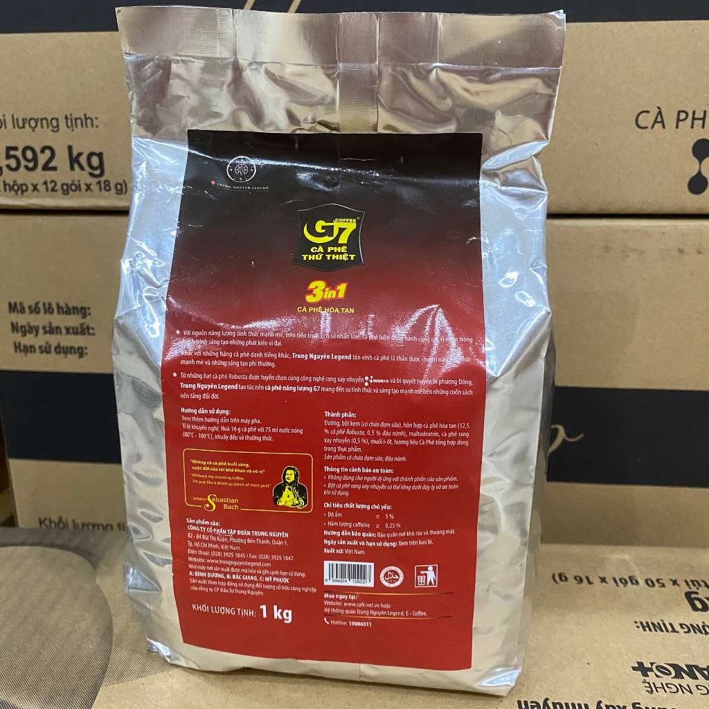 Cà phê sữa hòa tan G7 3in1 - Bịch 1 Kg Trung Nguyên