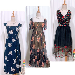 nhiều mẫu đầm  dáng dài phong cách retro