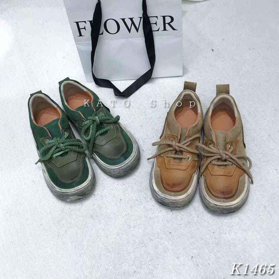Giày Thể Thao Phong Cách Retro Thời Trang Nữ Da Bò Thật Cao Cấp , Kato Shop K1465