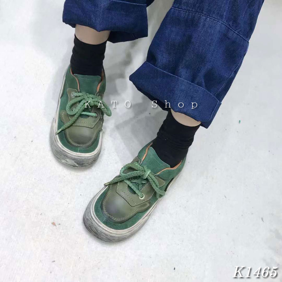 Giày Thể Thao Phong Cách Retro Thời Trang Nữ Da Bò Thật Cao Cấp , Kato Shop K1465