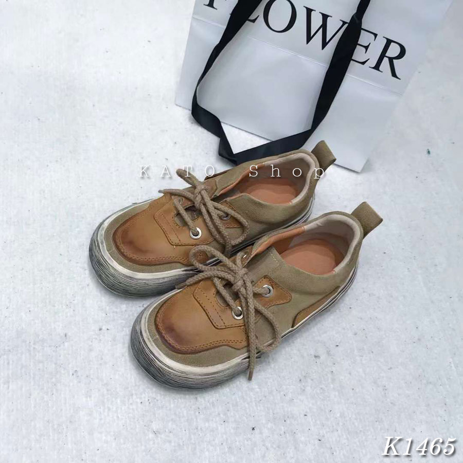 Giày Thể Thao Phong Cách Retro Thời Trang Nữ Da Bò Thật Cao Cấp , Kato Shop K1465