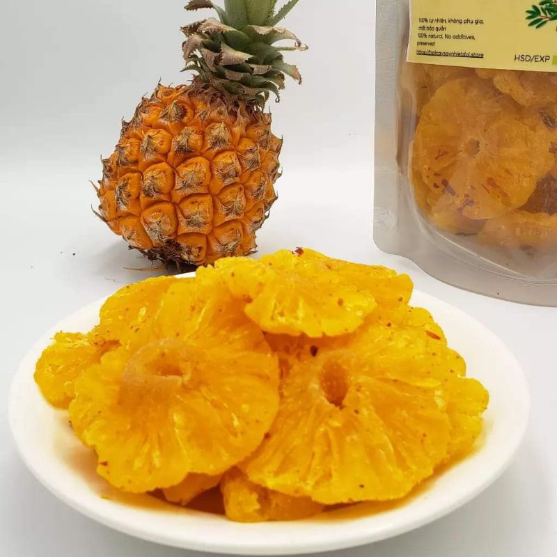 1kg thơm sấy dẻo/thơm sấy dẻo muối ớt - Kho sỉ ăn vặt Iyesfood