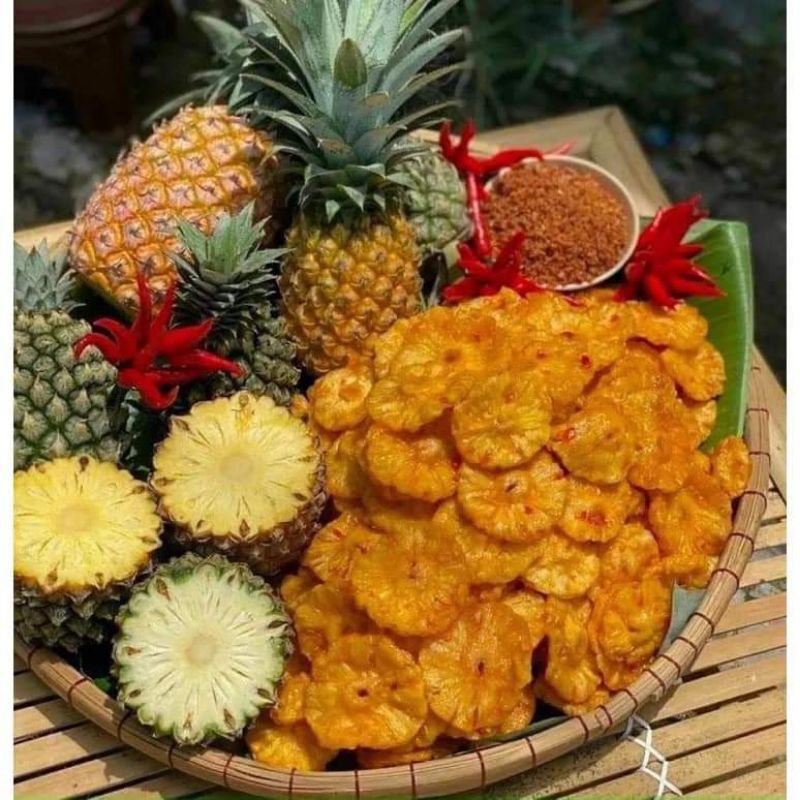 1kg thơm sấy dẻo/thơm sấy dẻo muối ớt - Kho sỉ ăn vặt Iyesfood