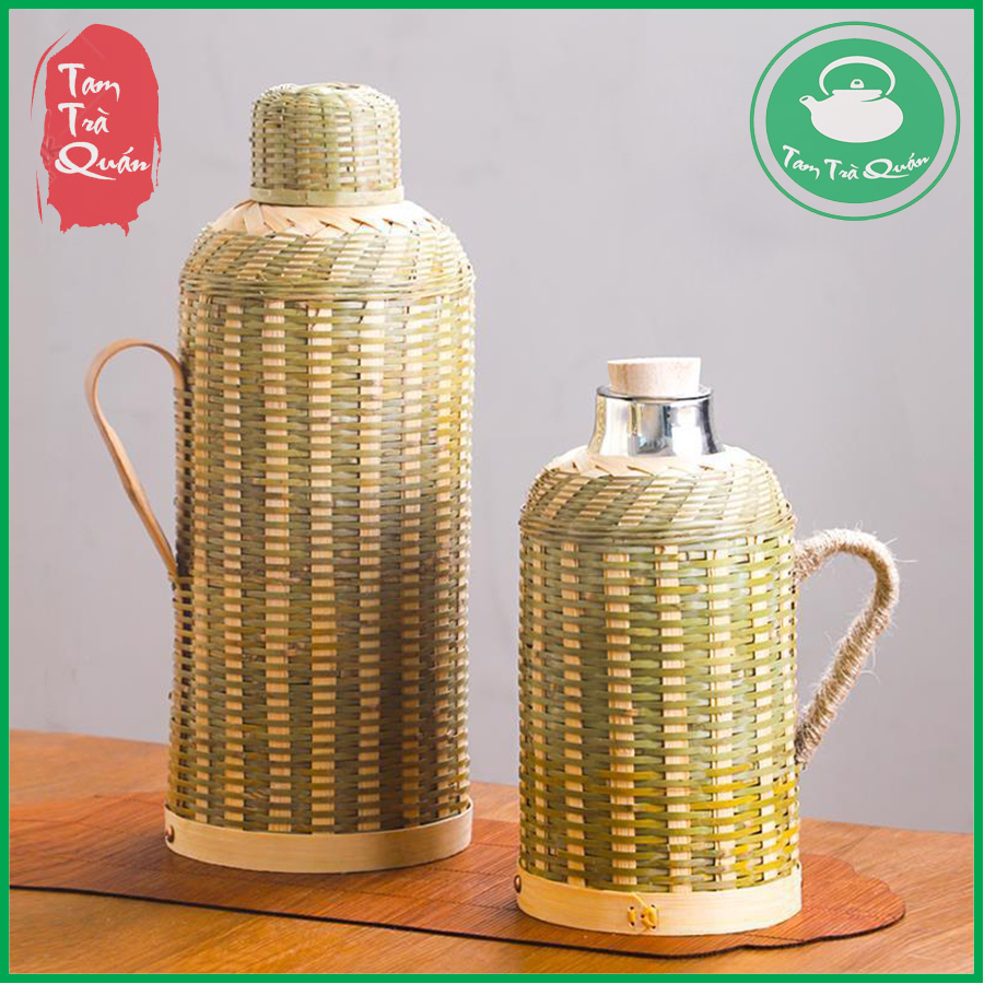 Phích nước giữ nhiệt vỏ tre đan 2 lít