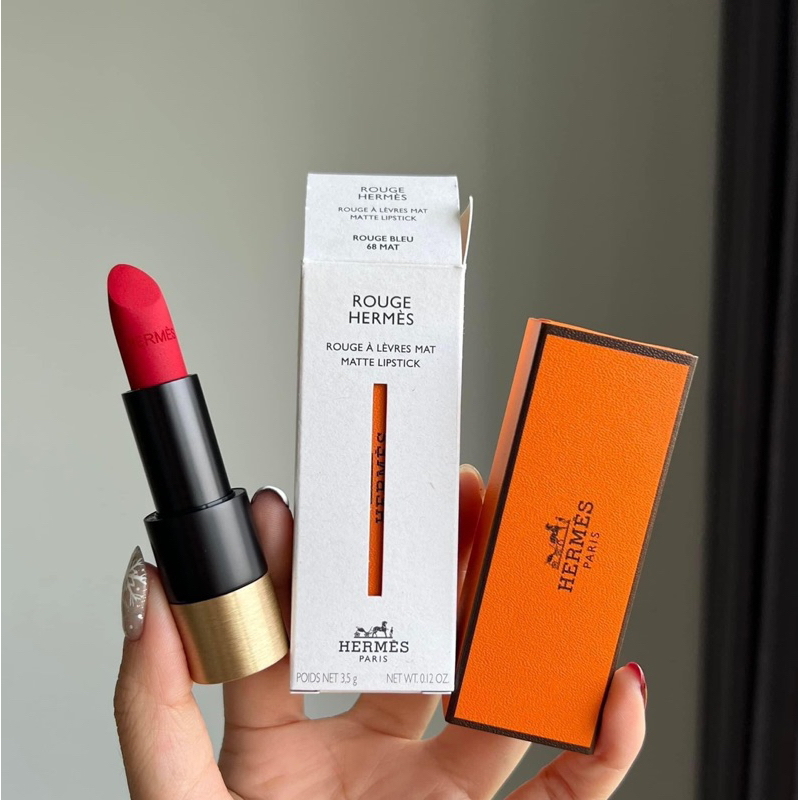 son HERMES 68 rouge bleu - đỏ thuần fullbox bản matte lì ,chất son mịn lên màu chuẩn