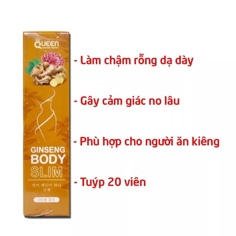 Viên Sủi Ginseng Body Slim cho người ăn kiêng, giúp giảm chất béo trong cơ thể, giảm cân - 20 viên