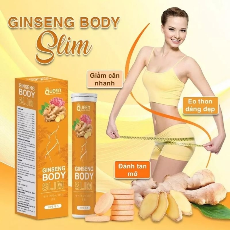 Viên Sủi Ginseng Body Slim cho người ăn kiêng, giúp giảm chất béo trong cơ thể, giảm cân - 20 viên