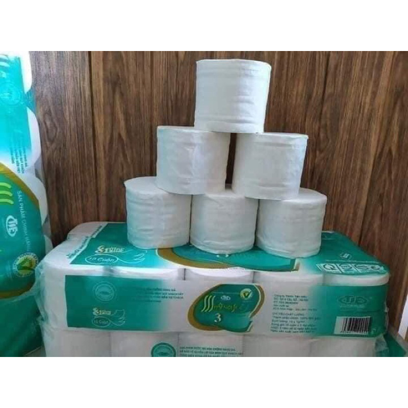 Giấy Vệ Sinh Hà Nội Silk 3 Lớp 1.8kg Xanh Không Lõi Mềm Mịn Tan Nhanh Trong Nước, Tặng Kèm Giấy Rút 270 Tờ