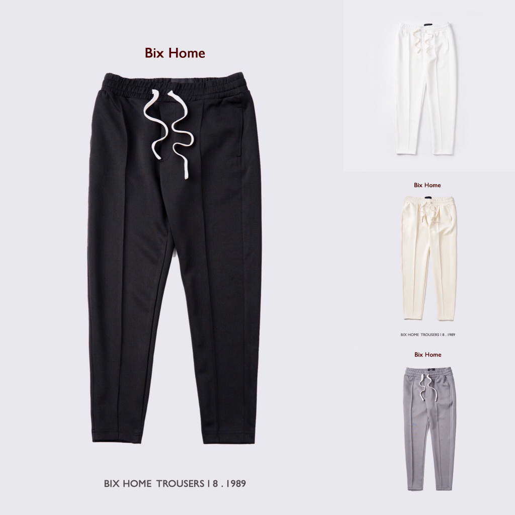 QUẦN DÀI CẠP CHUN UNISEX NAM NỮ FORM ÔM CHẤT POLY CAO CẤP CO GIÃN 4 MÀU: ĐEN-TRẮNG-BE-XÁM
