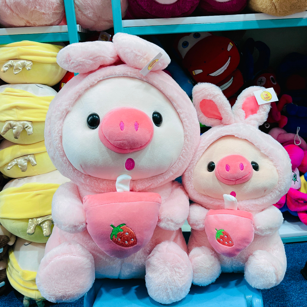 Gấu Bông Hình Con Heo Cosplay 3 Màu 22cm - Thú Bông Heo Ôm Bình Dễ Thương Quà Tặng Đáng Yêu