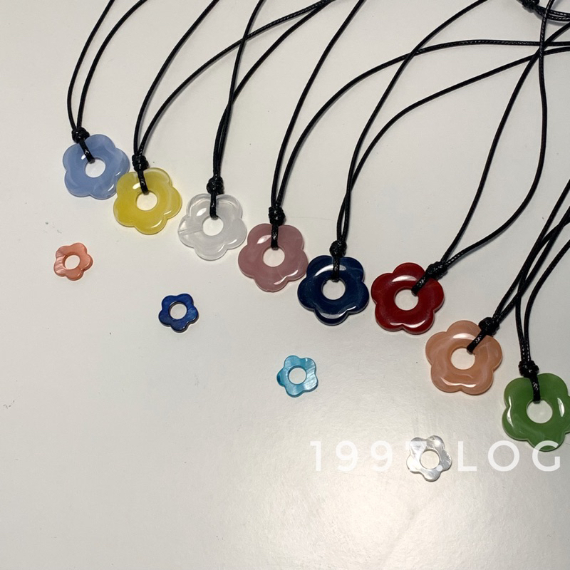 Vòng cổ hoa cúc đơn giản dây rút nút thắt không cần khoá ơi