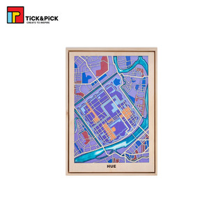 Wooden city map tick & pick bản đồ tranh gỗ trang trí decor nhà cửa hình việt nam - huế
