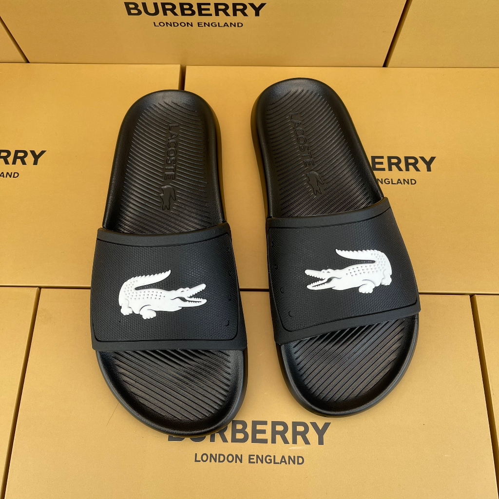 Dép nam lacoste, Dép quai ngang mẫu mới chất liệu cao su cao cấp, rửa nước thoải mái