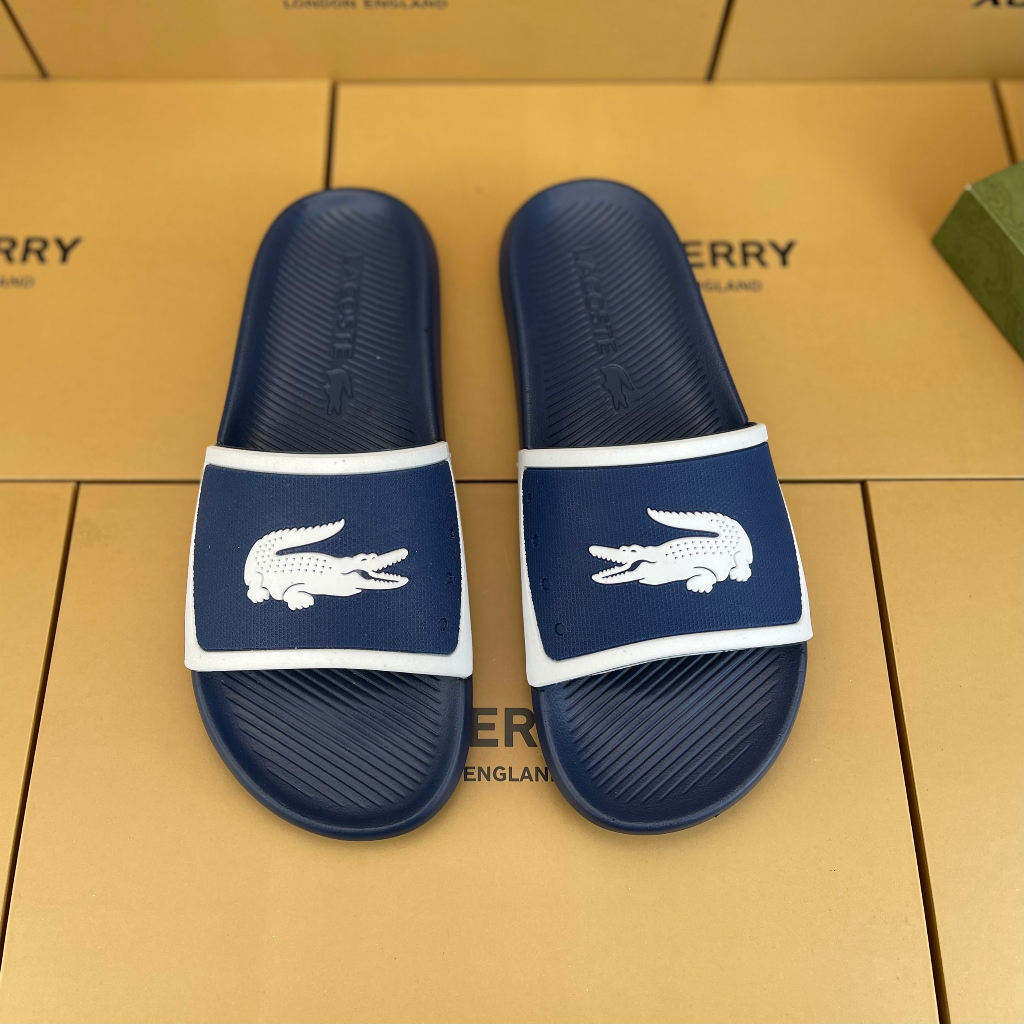 Dép nam lacoste, Dép quai ngang mẫu mới chất liệu cao su cao cấp, rửa nước thoải mái