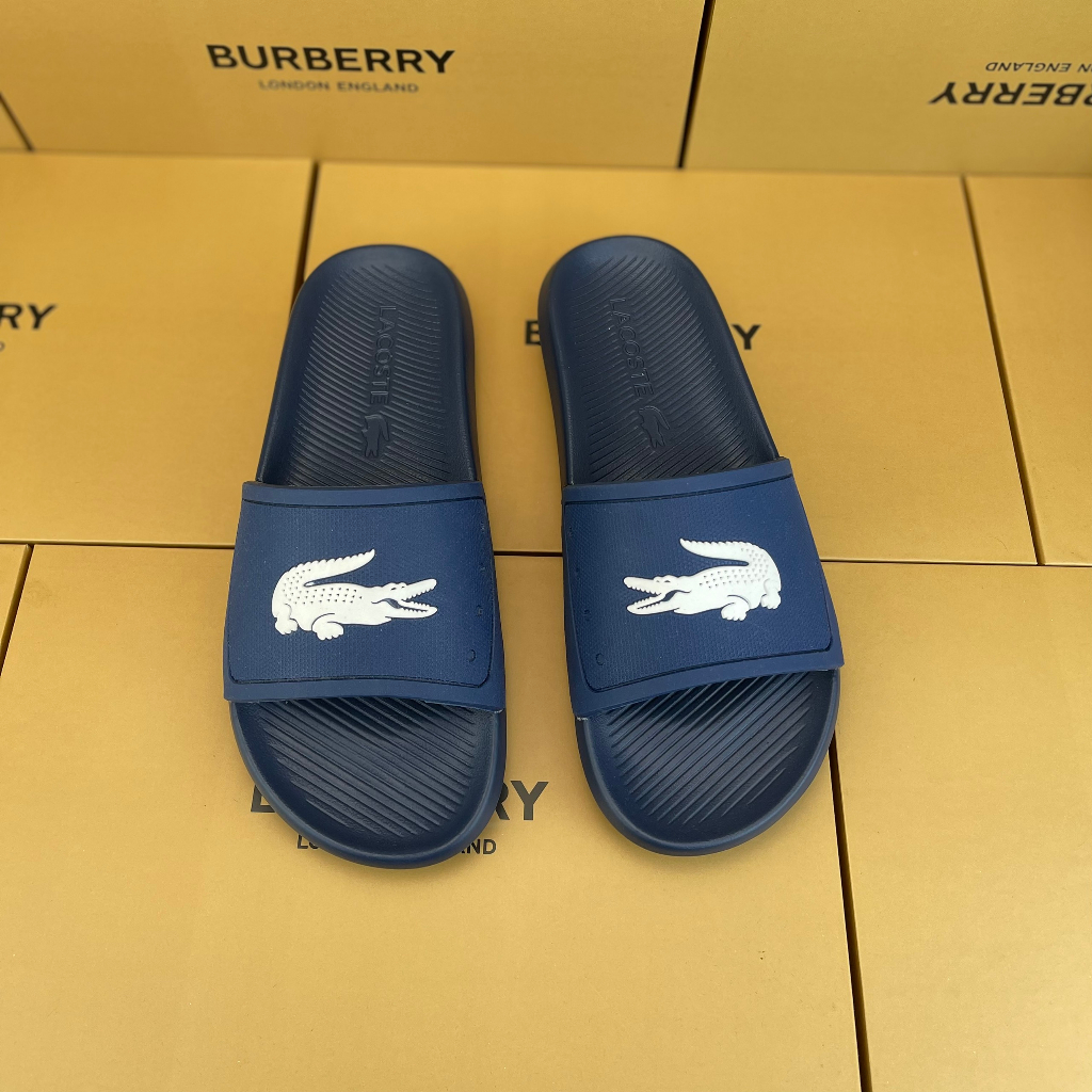 Dép nam lacoste, Dép quai ngang mẫu mới chất liệu cao su cao cấp, rửa nước thoải mái