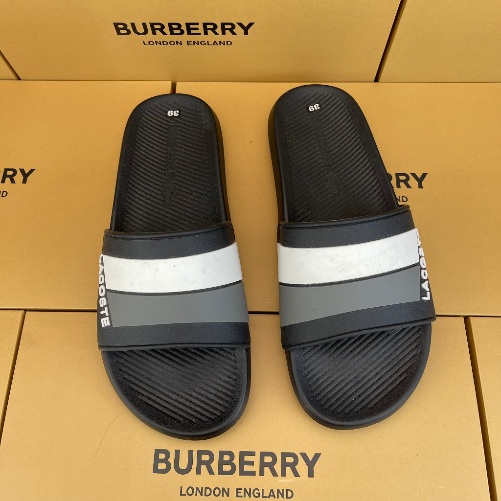 Dép nam lacoste, Dép quai ngang mẫu mới chất liệu cao su cao cấp, rửa nước thoải mái