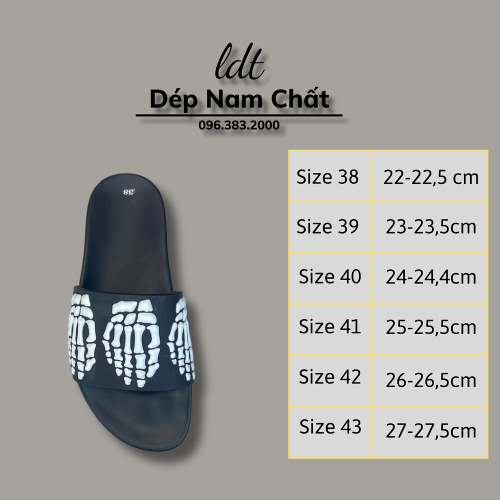 Dép nam Amiri hình xương, Dép quai ngang nam in hình xương 3D - Mẫu mới 2023 Hot