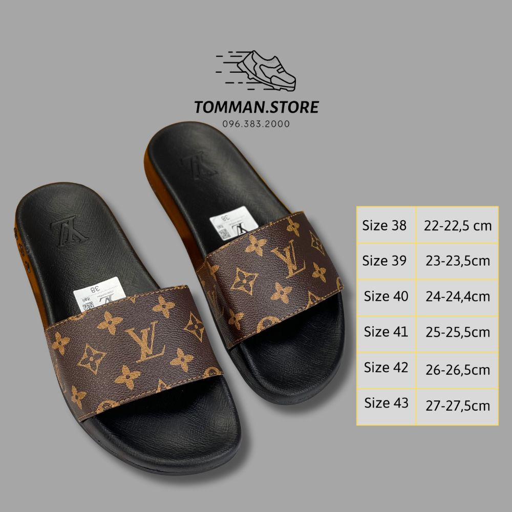 Dép nam Lv , Dép quai ngang nam mẫu mới hót 2023, Đế cao su quai da chống trơn trượt