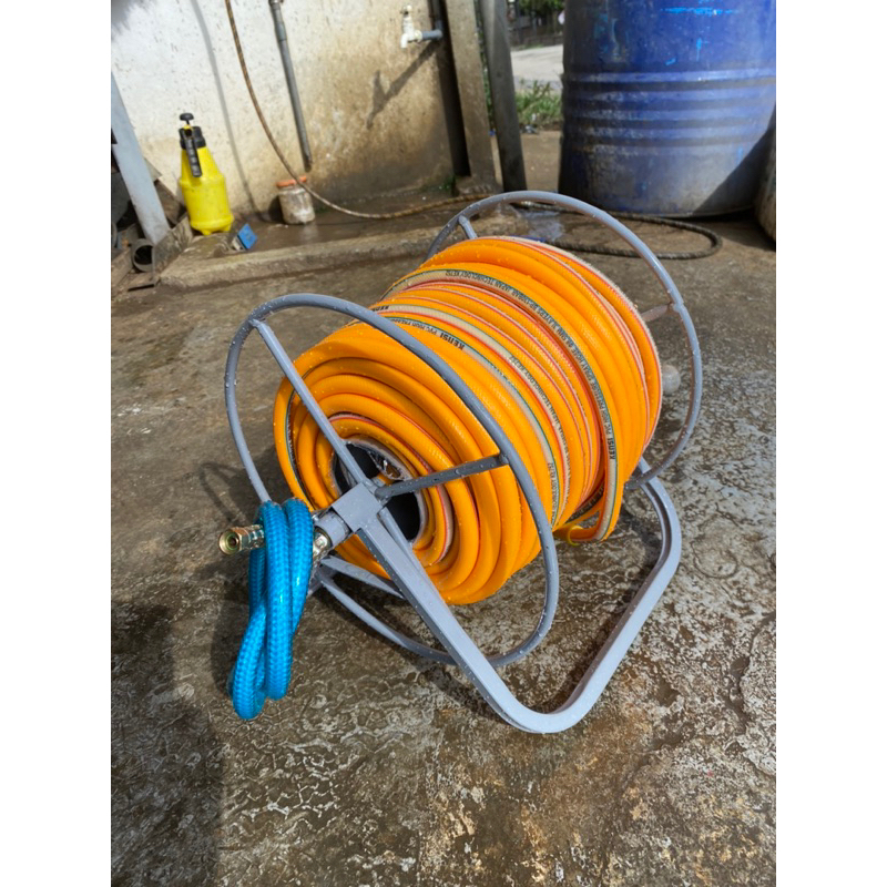 Rulo quấn dây ,Lô quấn dây cho máy rửa xe chạy dây đai,dây curoa quấn 50m,ren 14mm