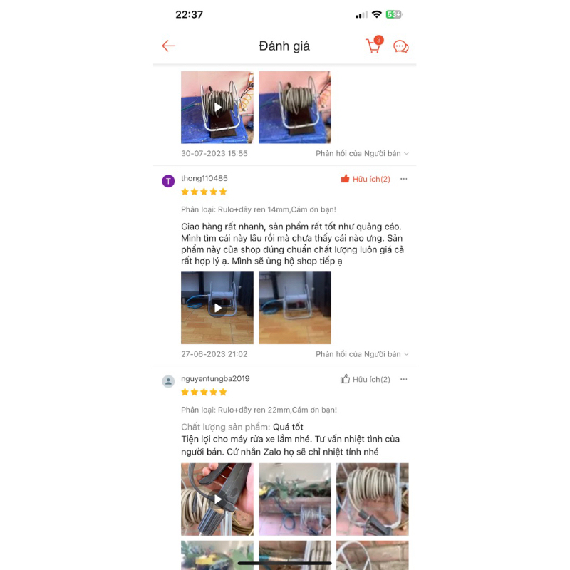 Rulo quấn dây ,Lô quấn dây cho máy rửa xe chạy dây đai,dây curoa quấn 50m,ren 14mm