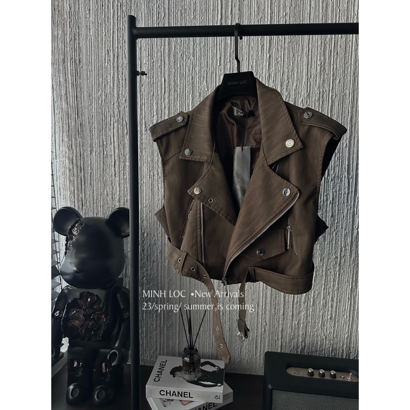 Áo khoác gile jacket biker L1