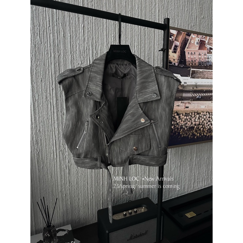 Áo khoác gile jacket biker L1