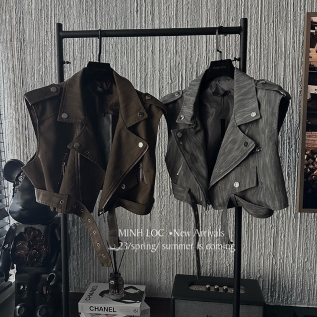 Áo khoác gile jacket biker L1