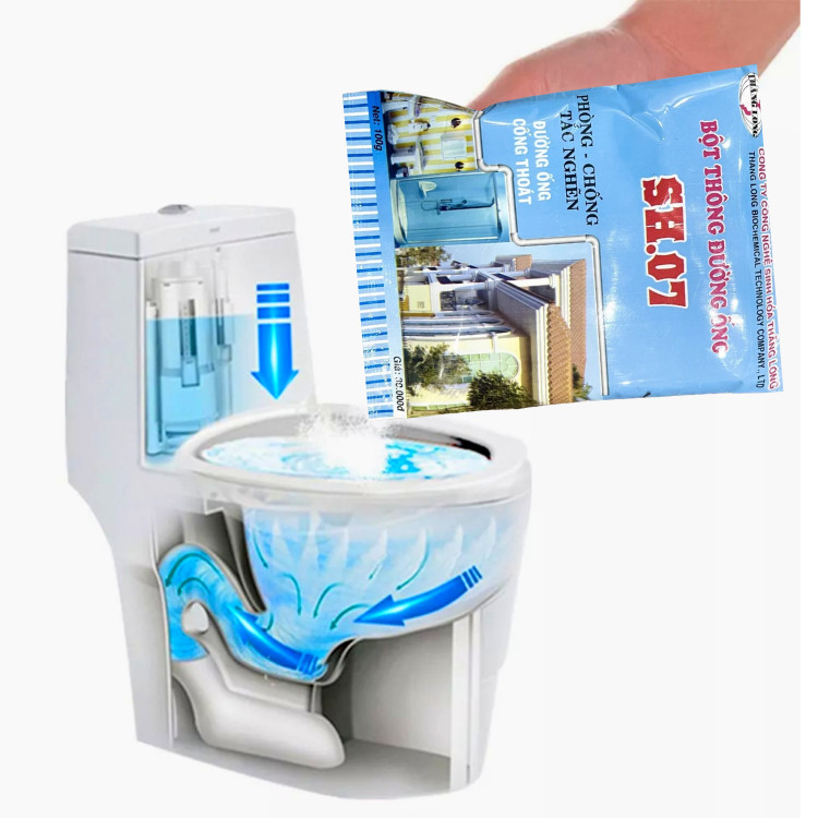 Bột thông tắc cống SH.07 thông tắc bồn rửa bát,bồn câù loại siêu mạnh -Gói 100g