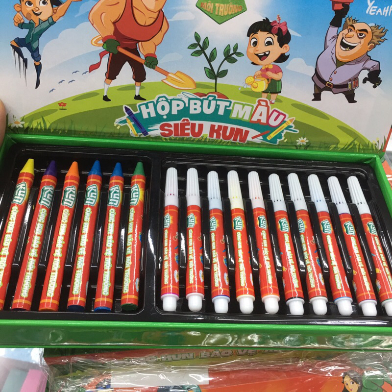 Bộ Bút Tô Màu Cho Bé Yêu - 16 món, Quà Tặng từ Kun