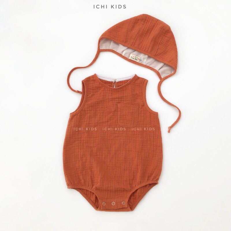 Bodysuit, body, romper, đồ liền thân cho bé sơ sinh vải xô muslin