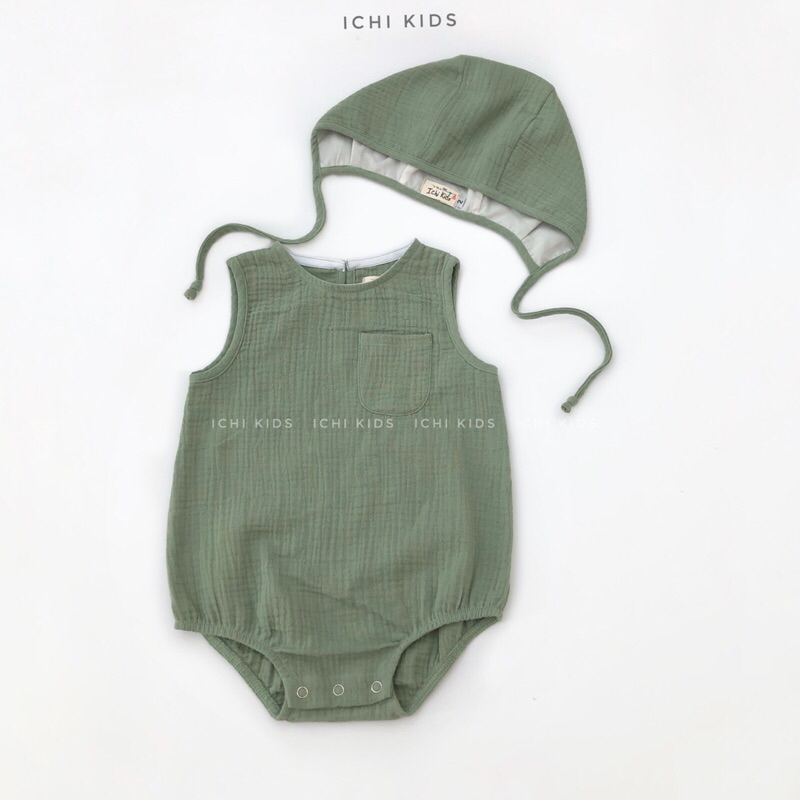 Bodysuit, body, romper, đồ liền thân cho bé sơ sinh vải xô muslin