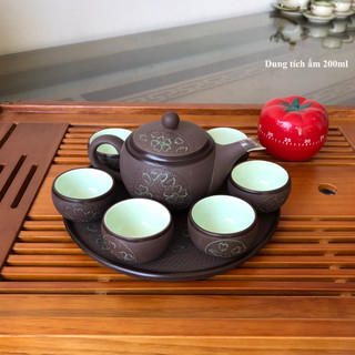 Ấm Chén Pha Trà Bát Tràng, Ấm Chén Uống Trà Bát Tràng GQA109