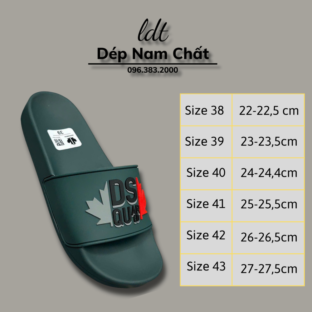 Dép quai ngang nam DSQ, Dép nam mẫu mới 2023 hot trend