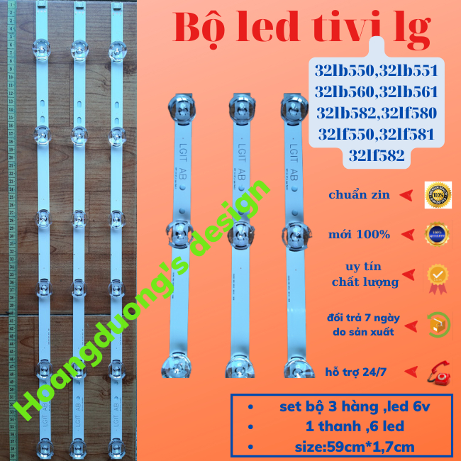 Thanh led tivi lg32lb551,32lb550,32lf550,32lb560,32lb561,32lb582,32lb580,32lf581,32lf582-dthoangduong.
