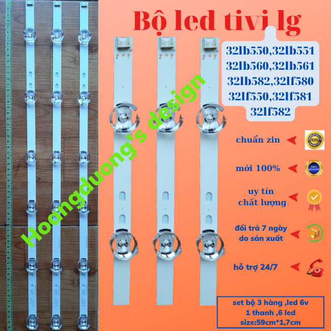 Thanh led tivi lg32lb551,32lb550,32lf550,32lb560,32lb561,32lb582,32lb580,32lf581,32lf582-dthoangduong.