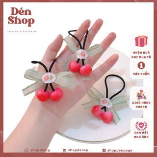 Dây cột tóc dây chun cột tóc co giãn dây cột tóc hình cherry dễ thương cho nữ