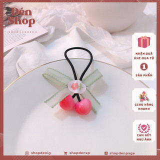 Dây cột tóc dây chun cột tóc co giãn dây cột tóc hình cherry dễ thương cho nữ