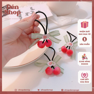 Dây cột tóc dây chun cột tóc co giãn dây cột tóc hình cherry dễ thương cho nữ