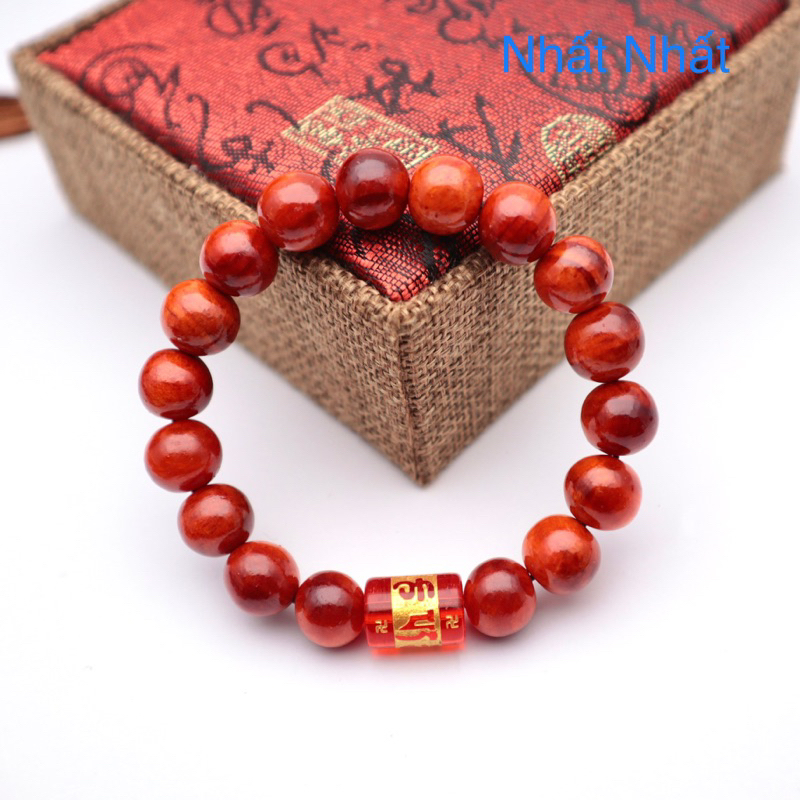 Vòng tay phong thuỷ huyết long mix đá màu