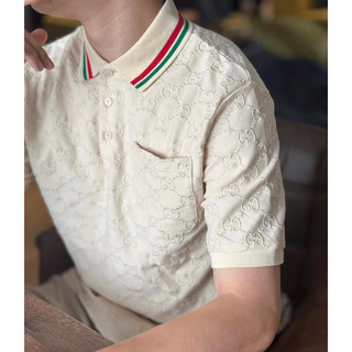 Áo polo nam hoạ tiết thêu 💯 % màu trắng hàng cao cấp ss 2023