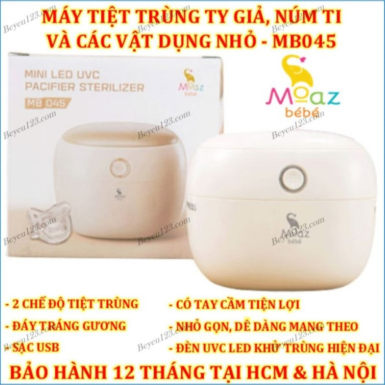 Máy tiệt trùng núm ti giả tia UVC Moaz BéBé Bebe MB-045 MB045/ Nhiệt kế đo nhiệt độ nước pha sữa MB020 (Bảo hành 1 năm)