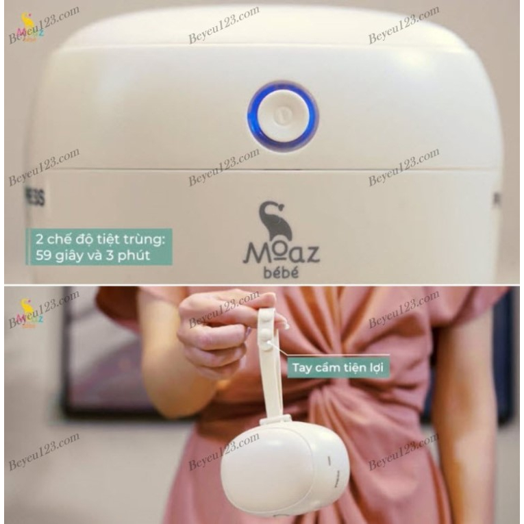 Máy tiệt trùng núm ti giả tia UVC Moaz BéBé Bebe MB-045 MB045/ Nhiệt kế đo nhiệt độ nước pha sữa MB020 (Bảo hành 1 năm)