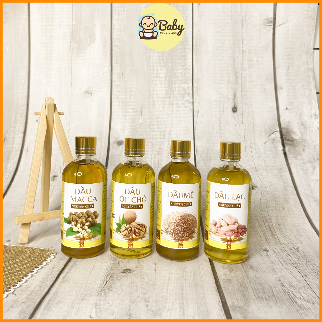Dầu Ăn Dặm Óc Chó Macca Dầu Mè Dầu Lạc Dầu Điều Gia Vị Ăn Dặm Cho Bé Nguyên Chất Ép Từ Hạt Giàu Dinh Dưỡng