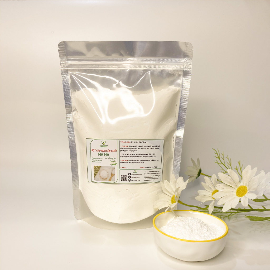 Bột Gạo Xay Nguyên Chất Mama Cho Bé Bắt Đầu Tập Ăn Dặm Bột Gạo Tẻ Làm Bánh Xay Từ Gạo Tám Thơm