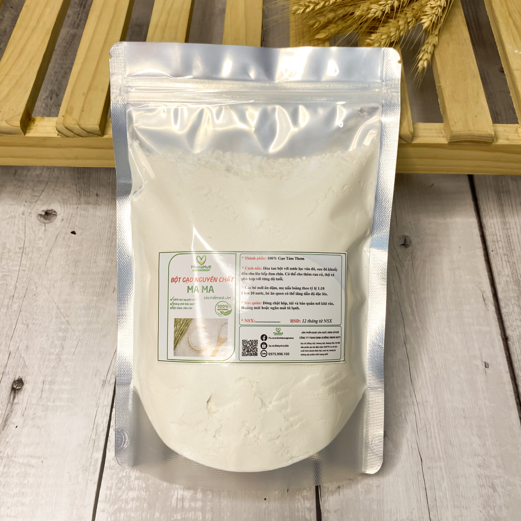Bột Gạo Xay Nguyên Chất Mama Cho Bé Bắt Đầu Tập Ăn Dặm Bột Gạo Tẻ Làm Bánh Xay Từ Gạo Tám Thơm