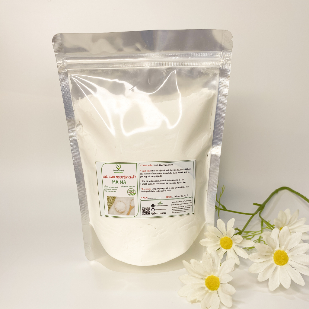 Bột Gạo Xay Nguyên Chất Mama Cho Bé Bắt Đầu Tập Ăn Dặm Bột Gạo Tẻ Làm Bánh Xay Từ Gạo Tám Thơm