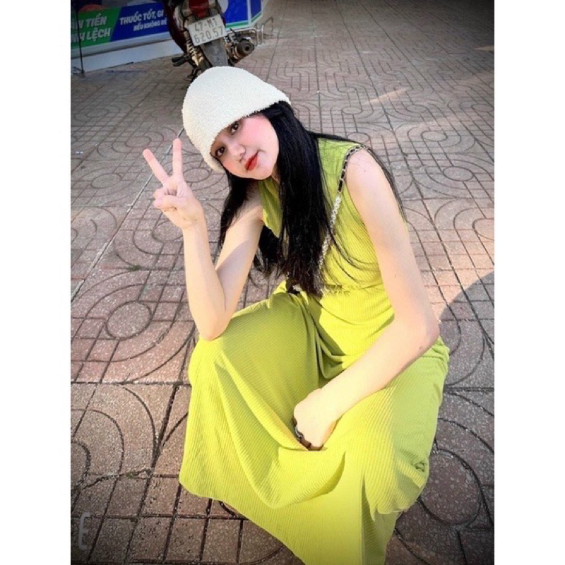 Đầm Body Thun Gân ba lỗ sát nách xinh xắn tôn dáng nhiều màu