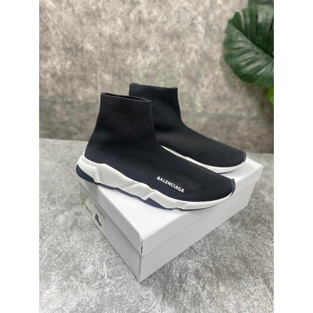 Giày sneaker Balenciaga Speed Trainers black white , giày Balencia cao cổ đen trắng cao cấp full box bill